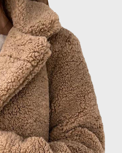Furry Long Sleeved Plush Coat