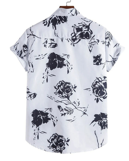 Monochrome Rose Lapel Shirt