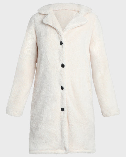 Furry Long Sleeved Plush Coat