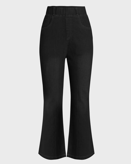 Women's No-Button Stretch Flare Jeans