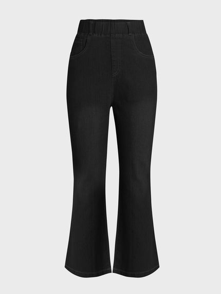 Women's No-Button Stretch Flare Jeans