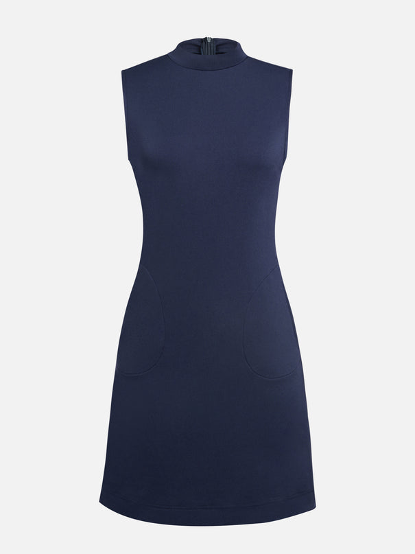 Turtleneck Sheath Dress with Pockets