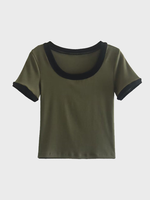 Korean Chic Round Neck Tee