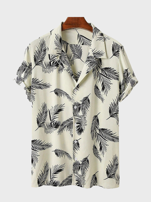 Tropical Leaf Lapel Shirt