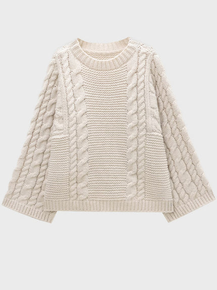 Twisted Sleeve Pullover Sweater