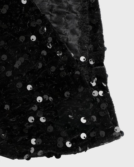 French Sequined Velvet Fishtail Dress