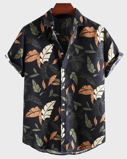 Leaf Print Linen Shirt