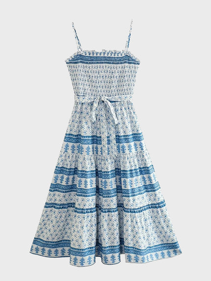 Blue Porcelain Suspender Dress