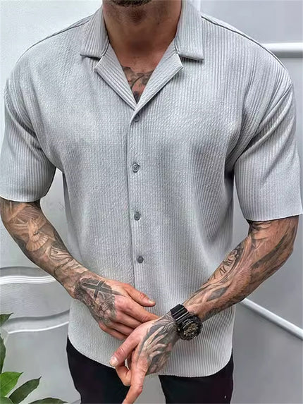 Solid Short Sleeve Casual Men's Cardigan