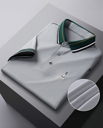 Ice Silk Polo Shirt - Solid Color