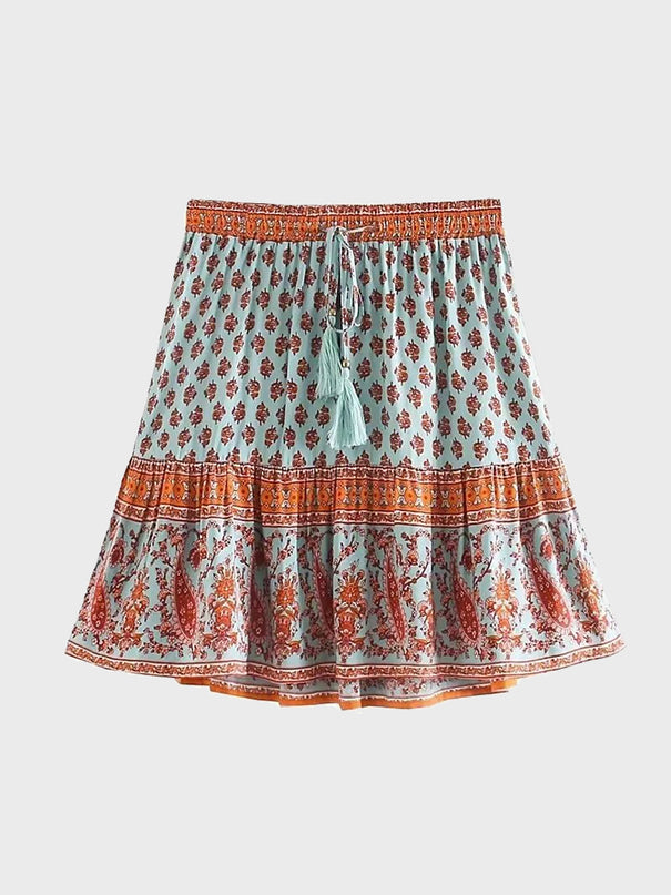 RetroRay Printed Waist Skirt