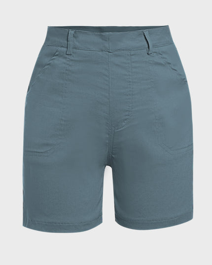 2023 nuevos pantalones cortos de sarga elástica para mujer 