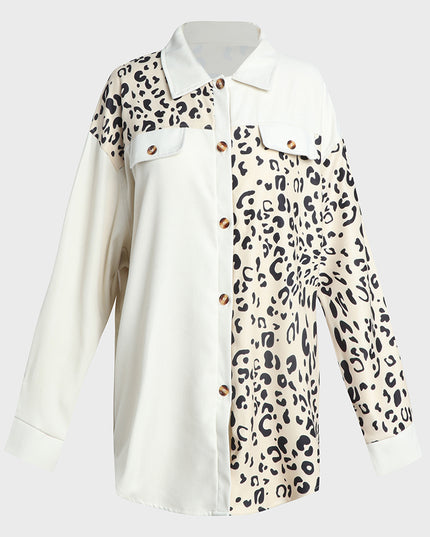 Leopard Print Buttoned Jacket