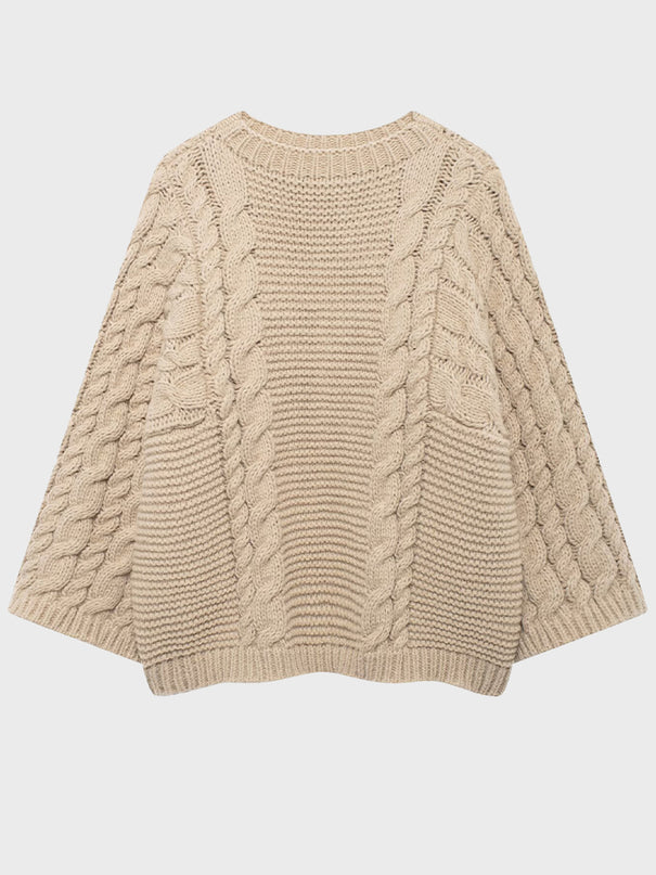 Twisted Sleeve Pullover Sweater