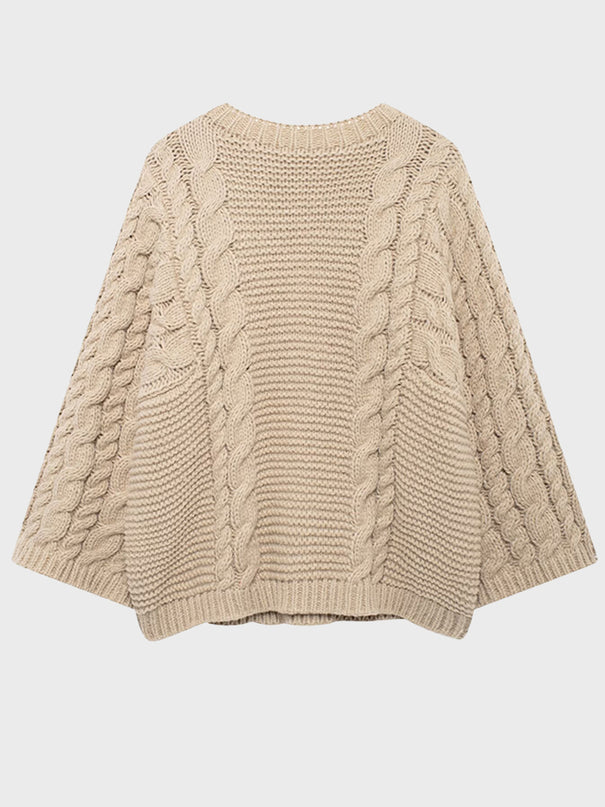 Twisted Sleeve Pullover Sweater