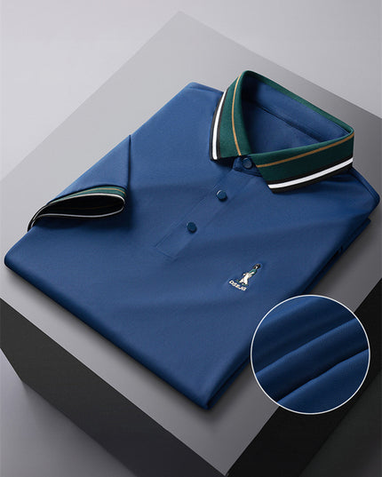 Ice Silk Polo Shirt - Solid Color
