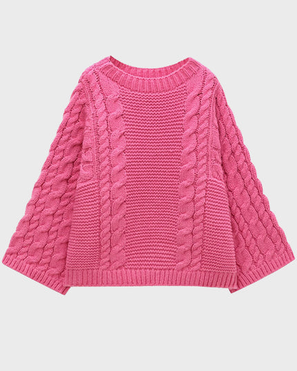 Twisted Sleeve Pullover Sweater