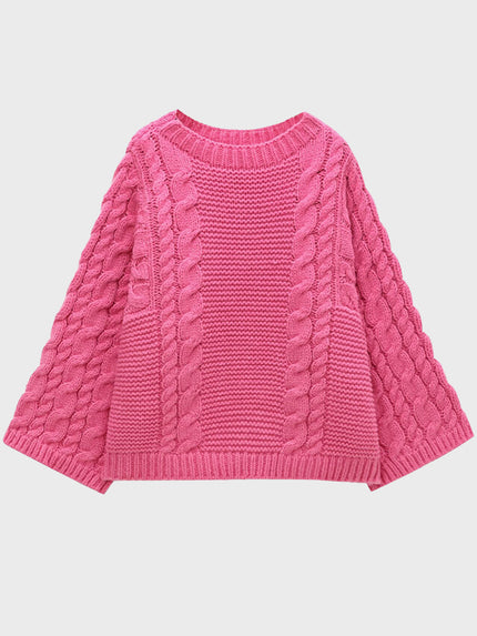 Twisted Sleeve Pullover Sweater