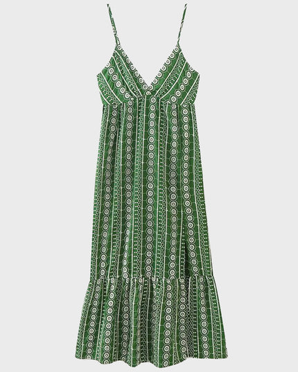 Summer Embroidered Suspender Dress