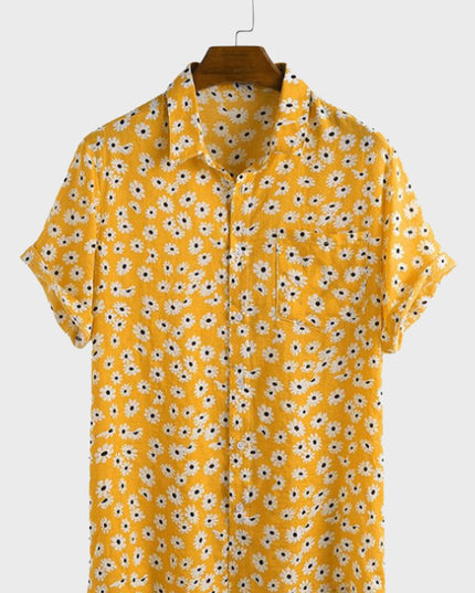 Men's Daisy Print Summer Shirt