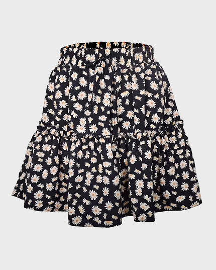 Floral Mini Summer Skirt for Women