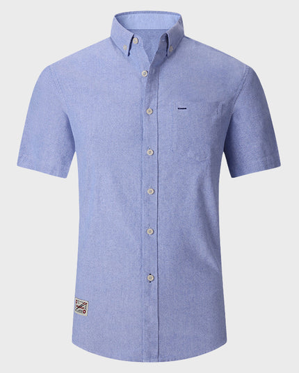 Pure Cotton Oxford Men's Short-Sleeved Shirt