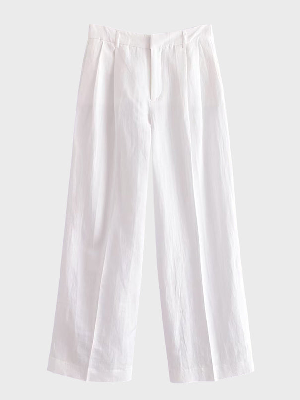 Linen Halter Top & High Waist Trousers Set