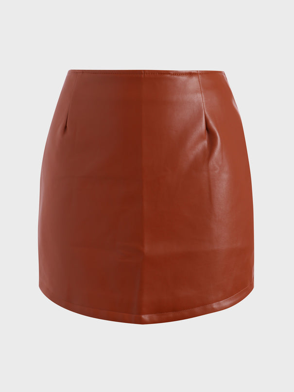 Falda de cuero curvada delgada y elástica de tamaño mediano 