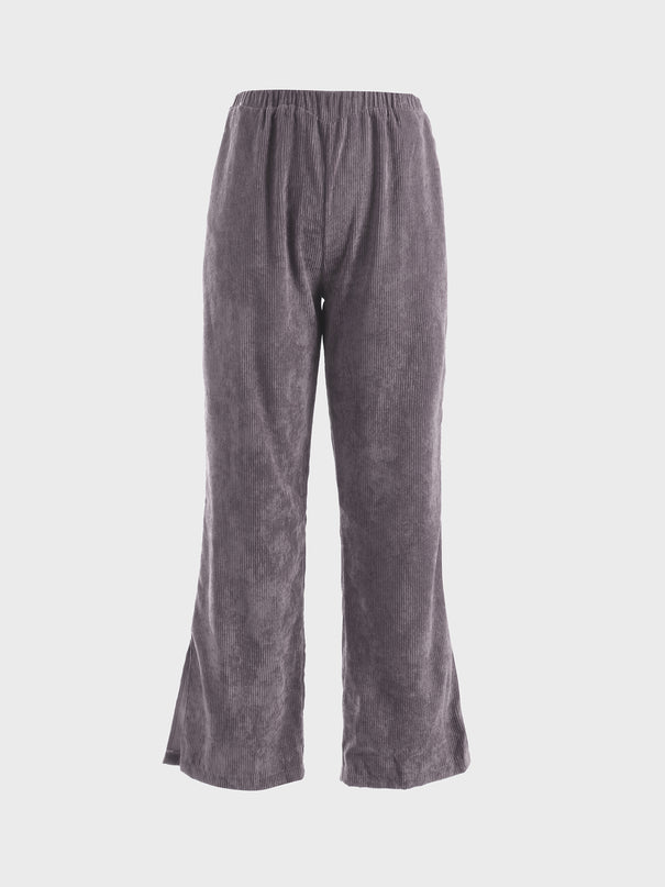 Midsize Stylish Split Corduroy Pants