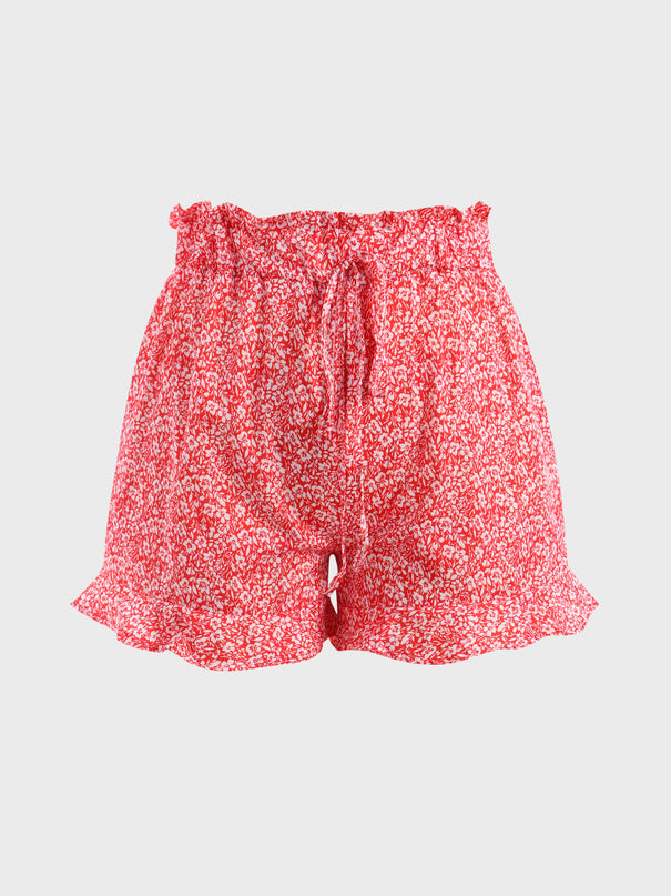 Pantalones cortos de gasa con estampado floral de verano de tamaño mediano 