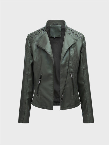 Midsize Simplicity High Waist Leather Jacket
