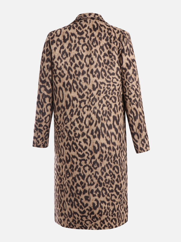 Leopard Print Woolen Coat