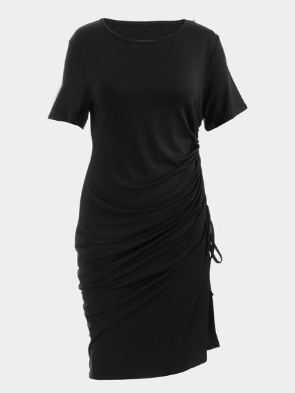 Vestido de dama con curvas de tamaño mediano con abertura lateral 