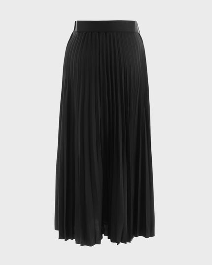 Midsize Flowy Lady Pleated Maxi Skirt