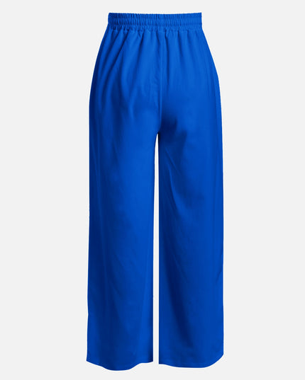 Blue Drape Top & Wide Pants Set