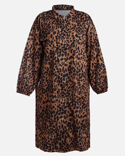 Leopard Print Windbreaker Coat