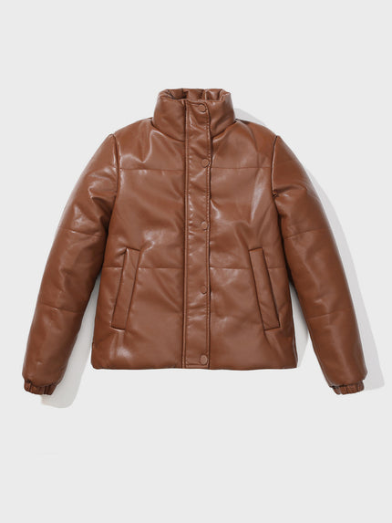Midsize Warm Thickened Short Leather Jacket