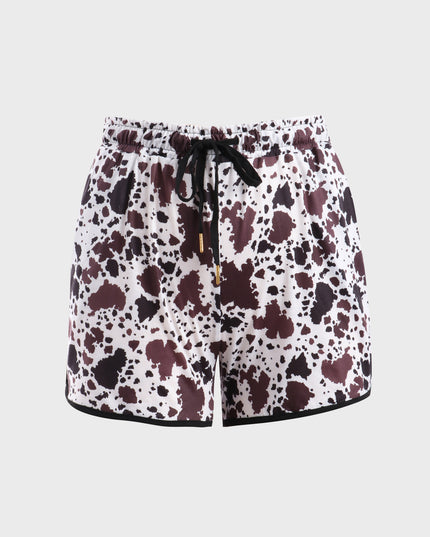 Midsize Comfy Stay At Home Print Shorts