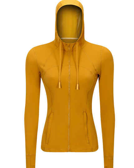 Zip-Up Stretch Sports Hoodie with Pockets
