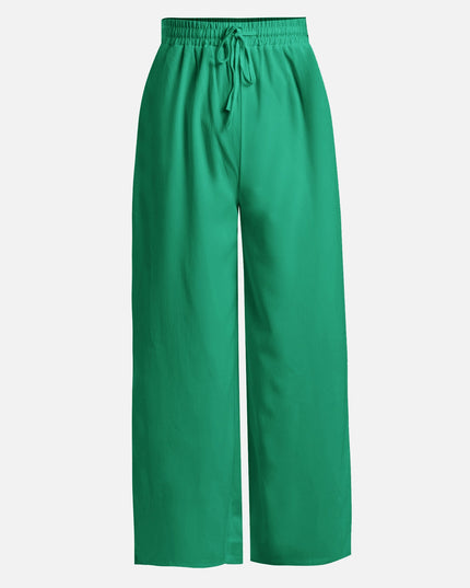 Green Drape Top & Wide Pants Set