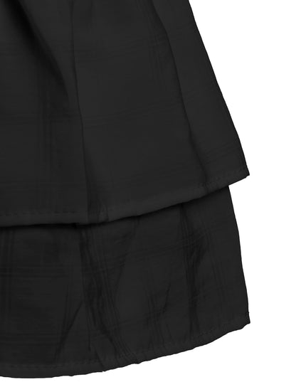 Monaco Pleated Metallic Shirt Dress (Black)