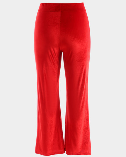 Midsize Elastic Vintage Velvet Straight Pants