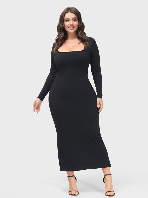 Midsize Goddess Maxi Dress With Built-in Shapewear