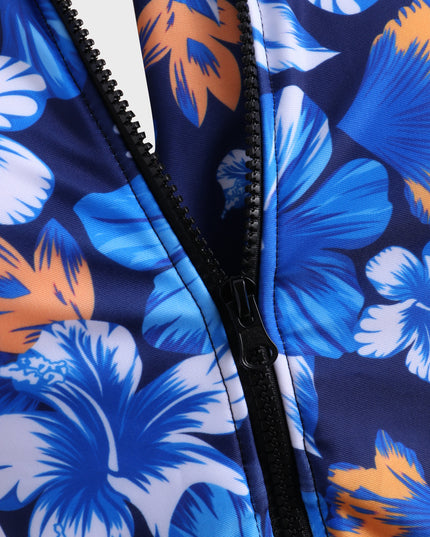 Midsize Flowery Print UV Protection 2-Piece Swimsuit