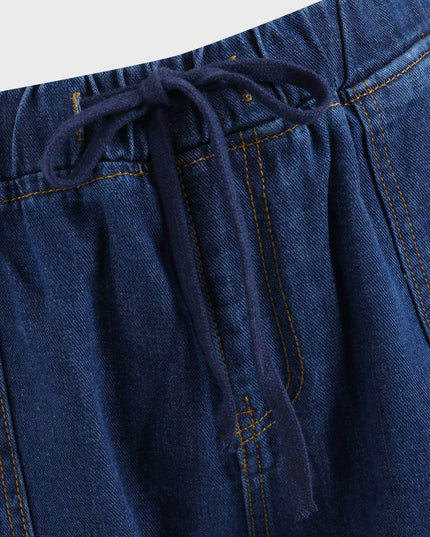 Pantalones cortos de mezclilla de cintura alta con flecos divertidos de tamaño mediano 