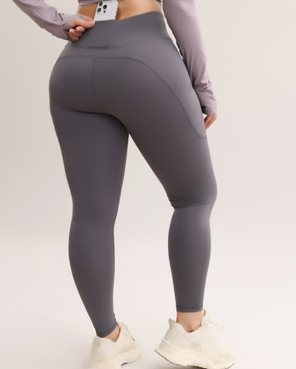 Nude High-Waisted Stretch Slim-Fit 9/10 Yoga Leggings with Pockets