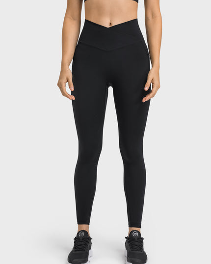 Butterly Crossover Waist Leggings with Pockets
