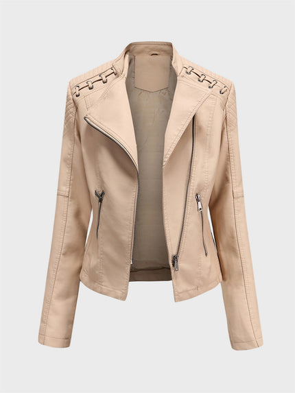 Midsize Simplicity High Waist Leather Jacket
