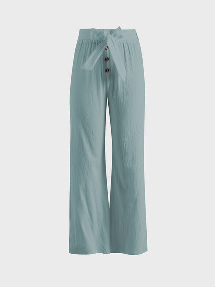 Pantalones anchos de lino informales de tamaño mediano 