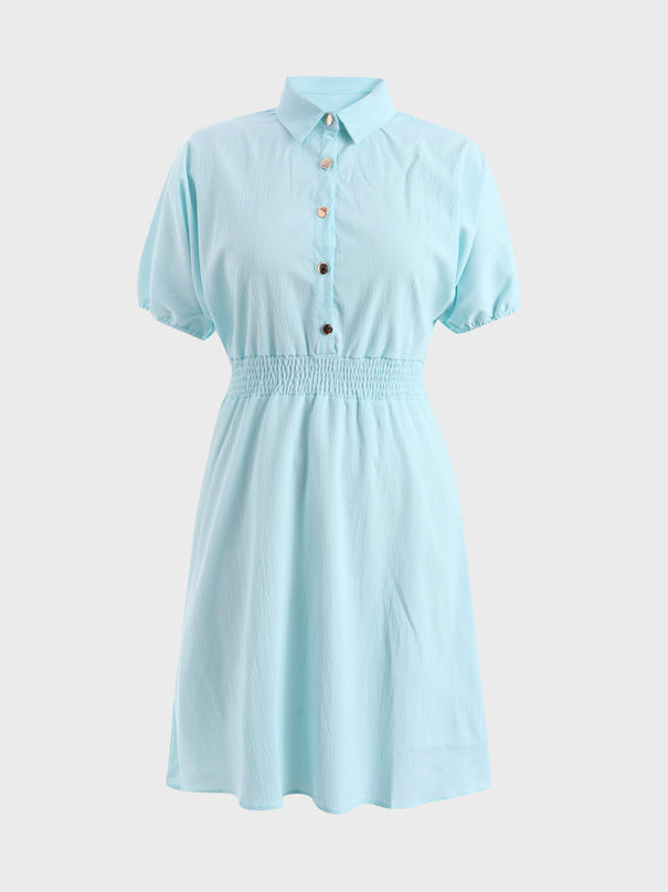 Midsize Summery Snatch-Waisted Polo Dress